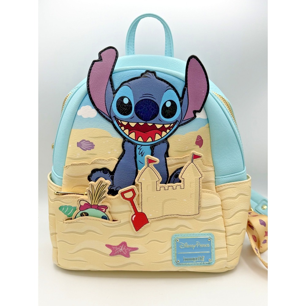 Disney Parks Loungefly Stitch Scrump Beach Sandcastle Mini Backpack Lilo Stitch